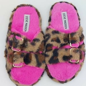 Steve Madden Little Kid/Big Kid Leopard Slippers